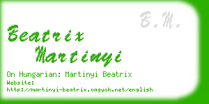 beatrix martinyi business card